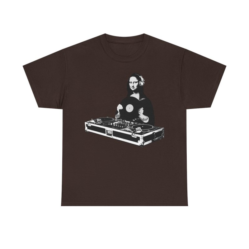 DJ Mona Lisa Funny Renaissance Art Parody Tee | Music Producer Shirt
