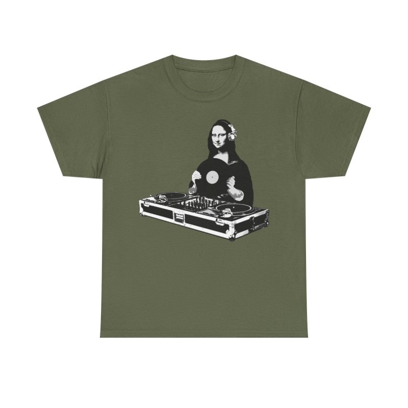 DJ Mona Lisa Funny Renaissance Art Parody Tee | Music Producer Shirt