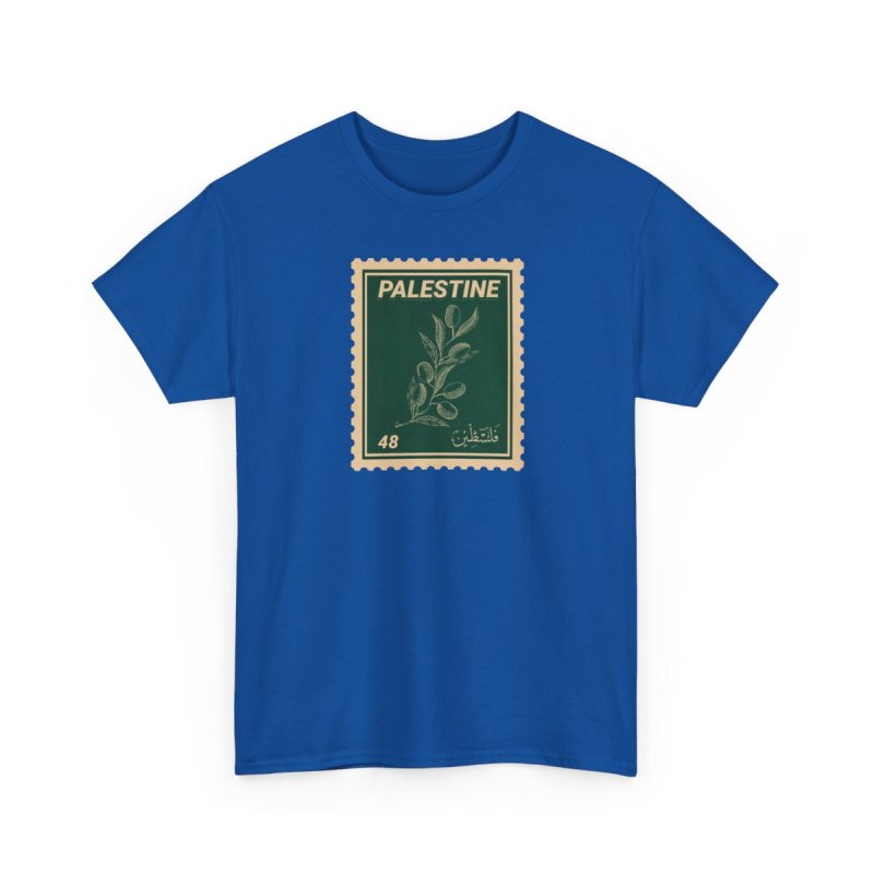 Palestine Stamp T-Shirt | Vintage Olive Branch Palestinian Heritage & History Shirt