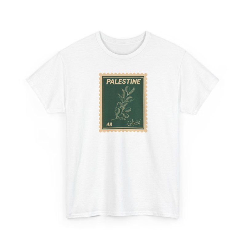 Palestine Stamp T-Shirt | Vintage Olive Branch Palestinian Heritage & History Shirt