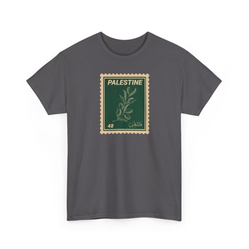 Palestine Stamp T-Shirt | Vintage Olive Branch Palestinian Heritage & History Shirt