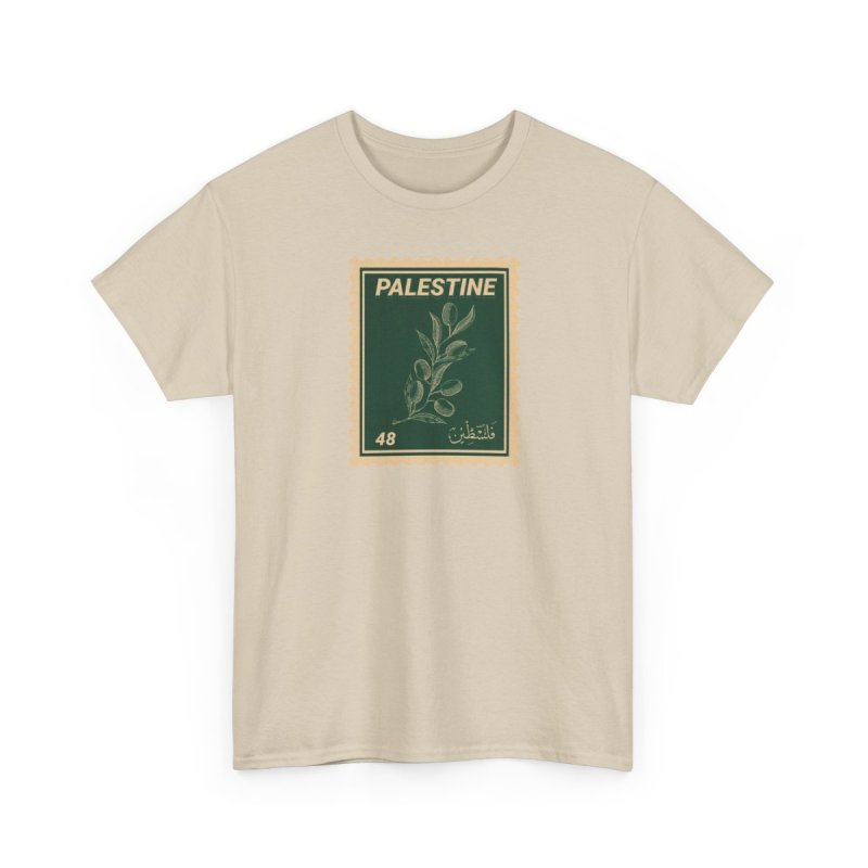 Palestine Stamp T-Shirt | Vintage Olive Branch Palestinian Heritage & History Shirt