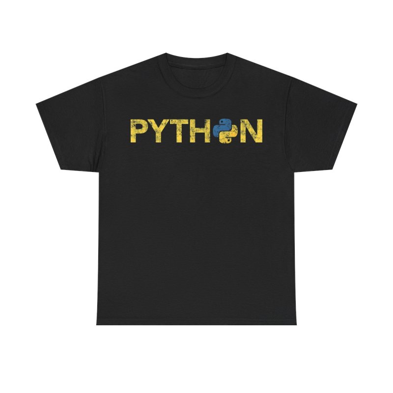 Python Programmer Retro T-Shirt | Vintage Coding Language Logo Unisex Heavy Cotton Tee