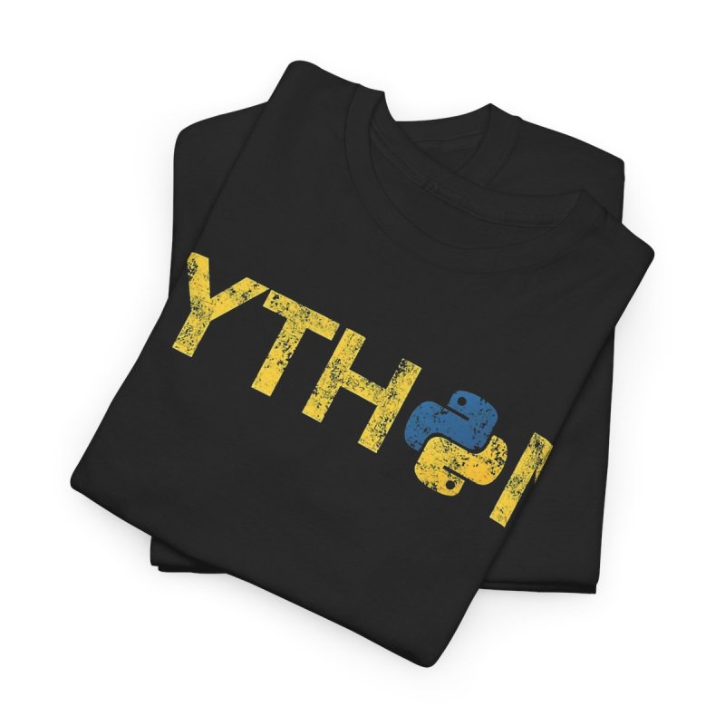 Python Programmer Retro T-Shirt | Vintage Coding Language Logo Unisex Heavy Cotton Tee
