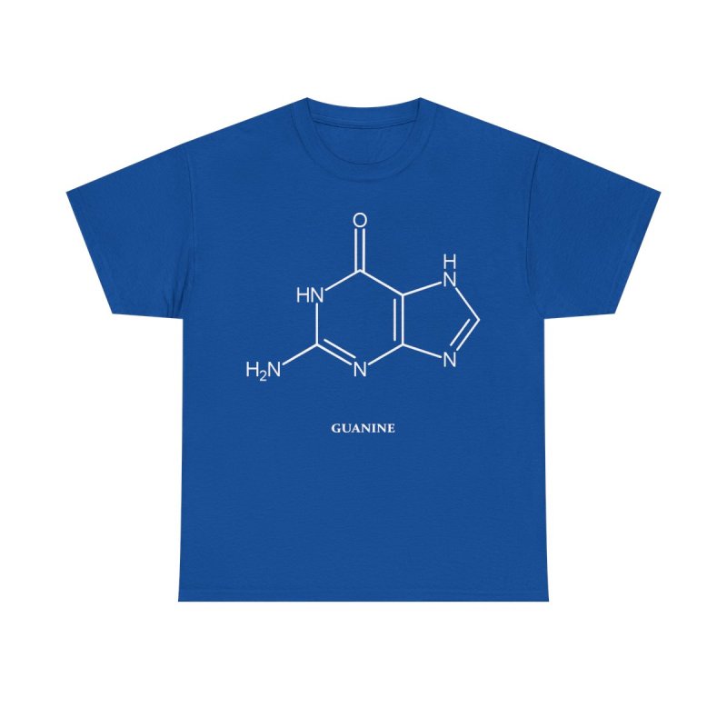 DNA Guanine Molecule T-Shirt | Genetics Science Graphic Tee | Biochemistry Structural Formula Shirt
