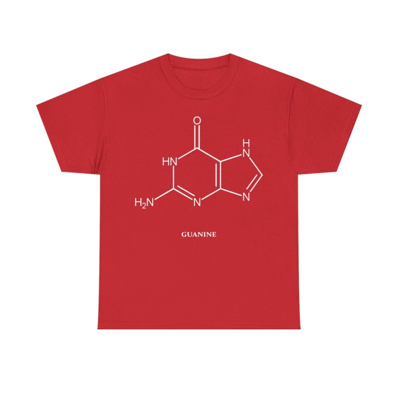 DNA Guanine Molecule T-Shirt | Genetics Science Graphic Tee | Biochemistry Structural Formula Shirt