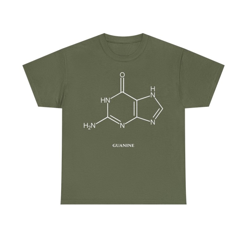 DNA Guanine Molecule T-Shirt | Genetics Science Graphic Tee | Biochemistry Structural Formula Shirt
