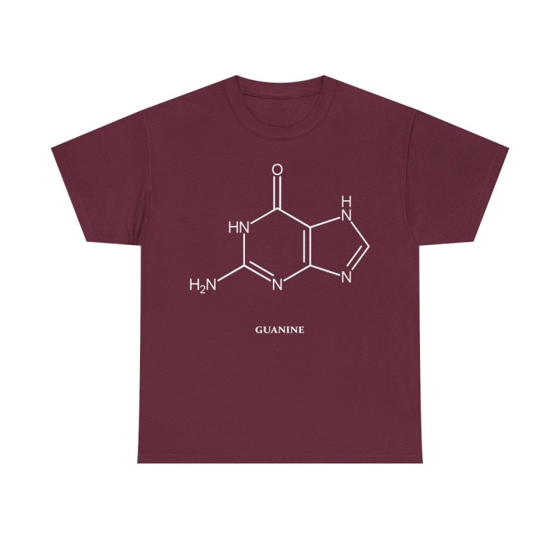 DNA Guanine Molecule T-Shirt | Genetics Science Graphic Tee | Biochemistry Structural Formula Shirt