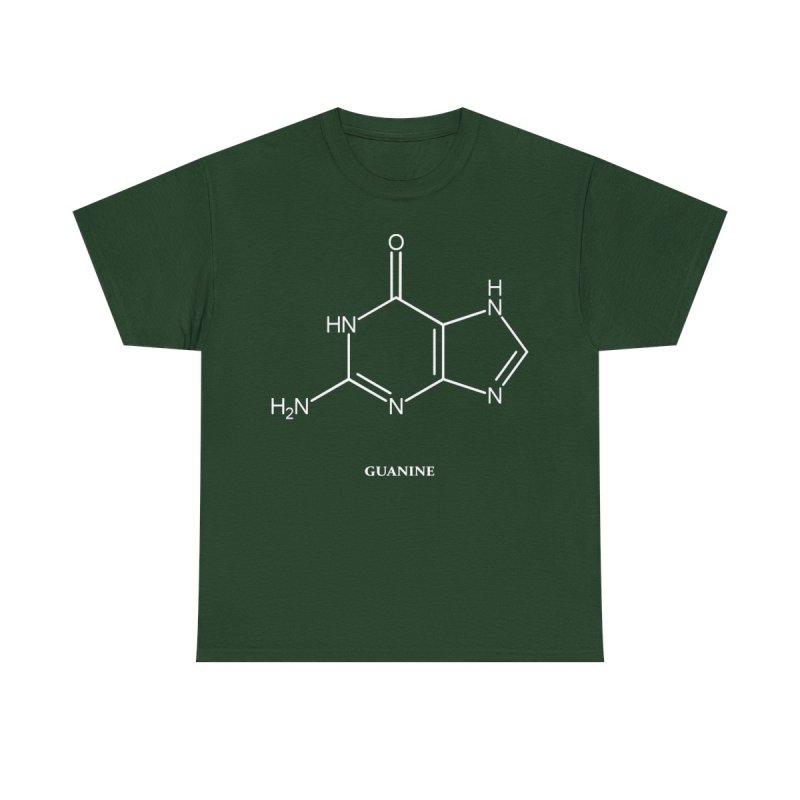 DNA Guanine Molecule T-Shirt | Genetics Science Graphic Tee | Biochemistry Structural Formula Shirt