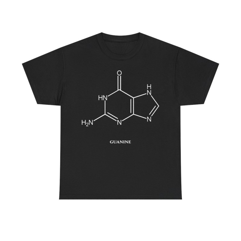 DNA Guanine Molecule T-Shirt | Genetics Science Graphic Tee | Biochemistry Structural Formula Shirt