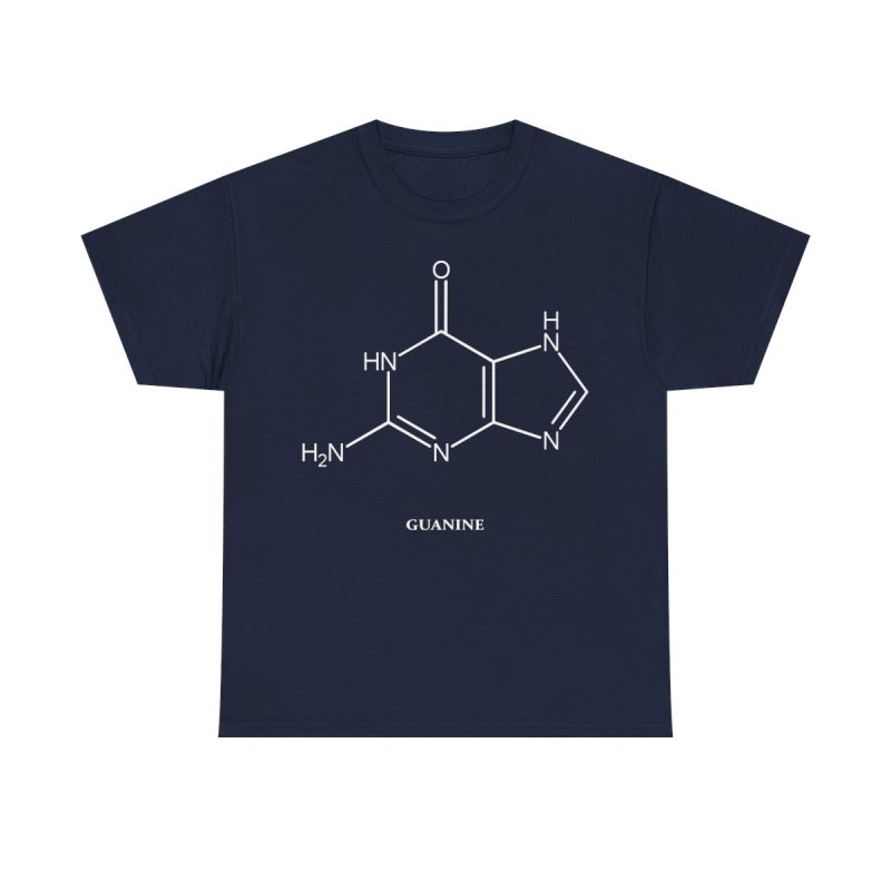 DNA Guanine Molecule T-Shirt | Genetics Science Graphic Tee | Biochemistry Structural Formula Shirt