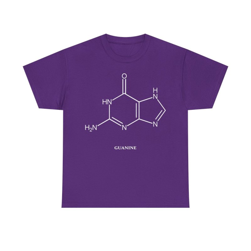 DNA Guanine Molecule T-Shirt | Genetics Science Graphic Tee | Biochemistry Structural Formula Shirt