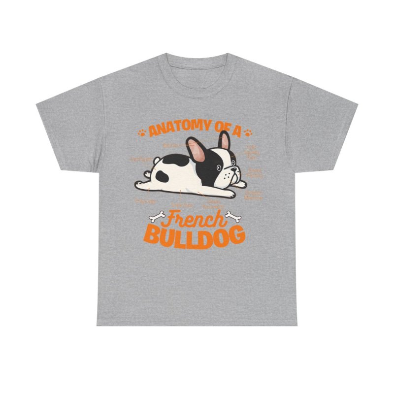 Funny French Bulldog Anatomy T-Shirt | Frenchie Dog Lover Humorous Diagram Tee