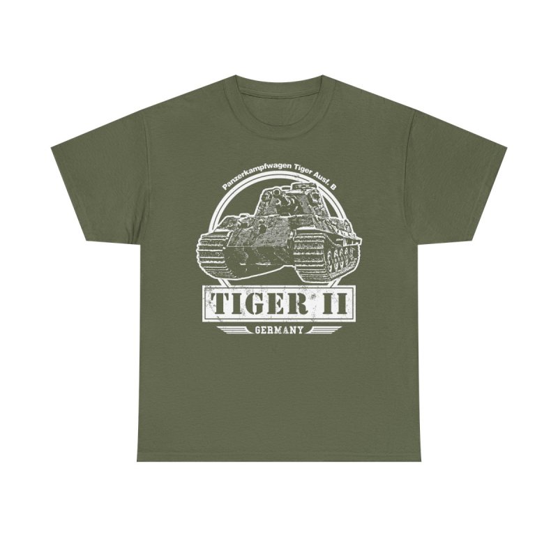 Tiger II King Tiger T-Shirt | WWII German Heavy Tank | Panzerkampfwagen Tiger Ausf. B Graphic Shirt | World War II History Buff Gift