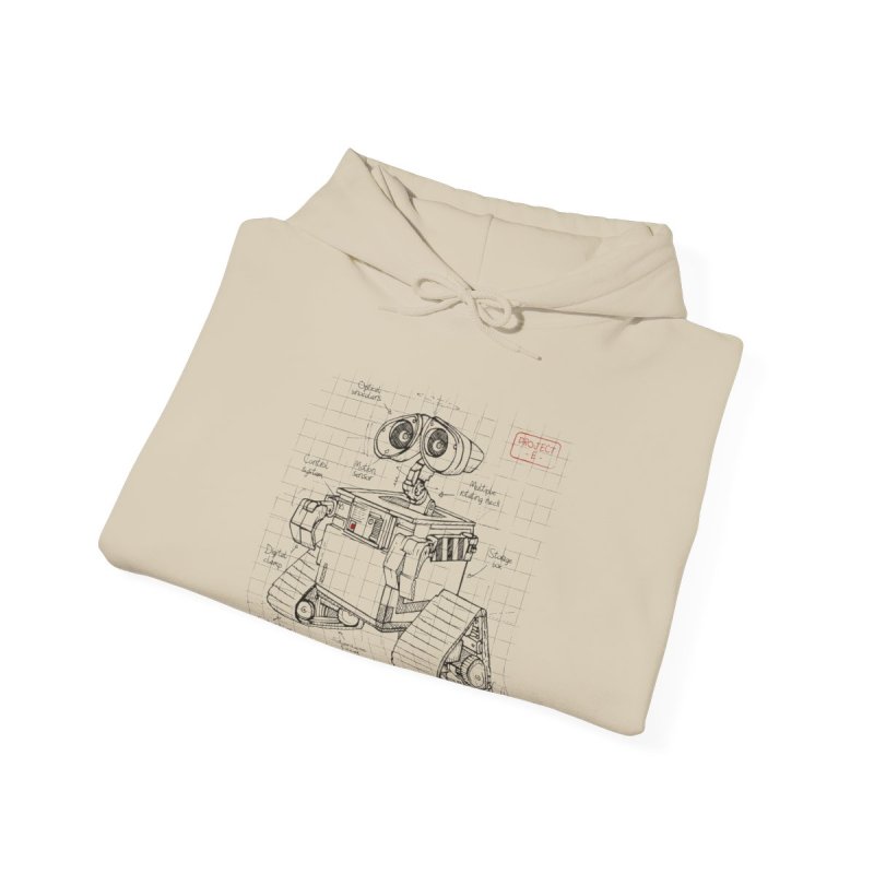 Wall-E Robot Blueprint Hoodie | Schematic Illustration Pullover