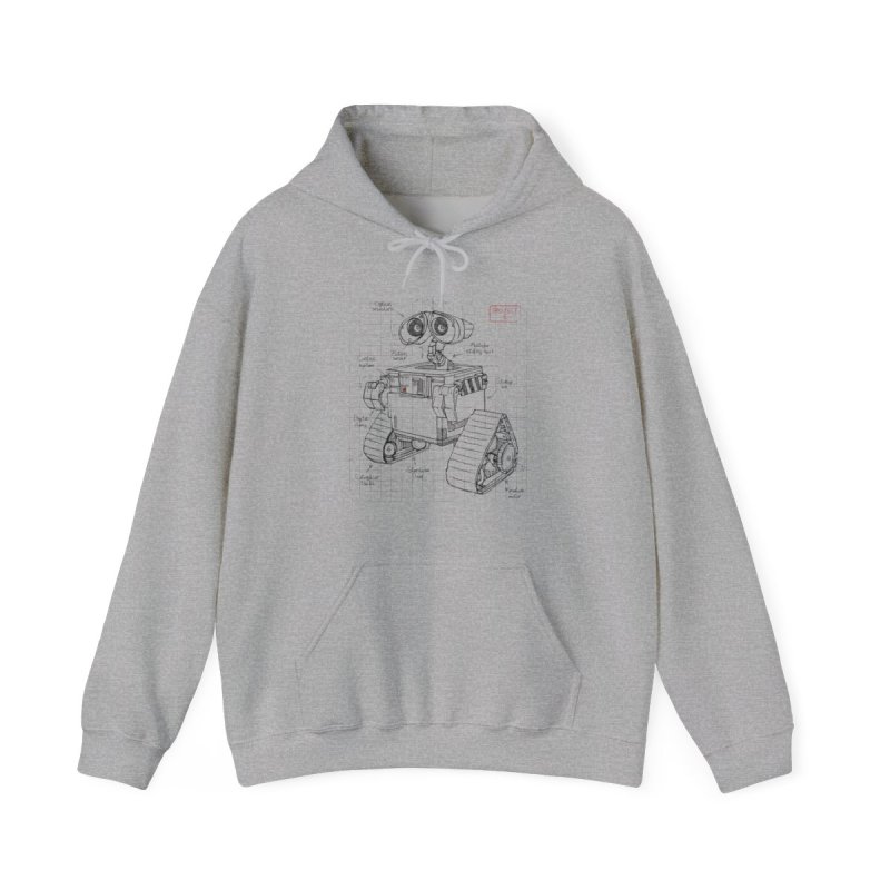 Wall-E Robot Blueprint Hoodie | Schematic Illustration Pullover