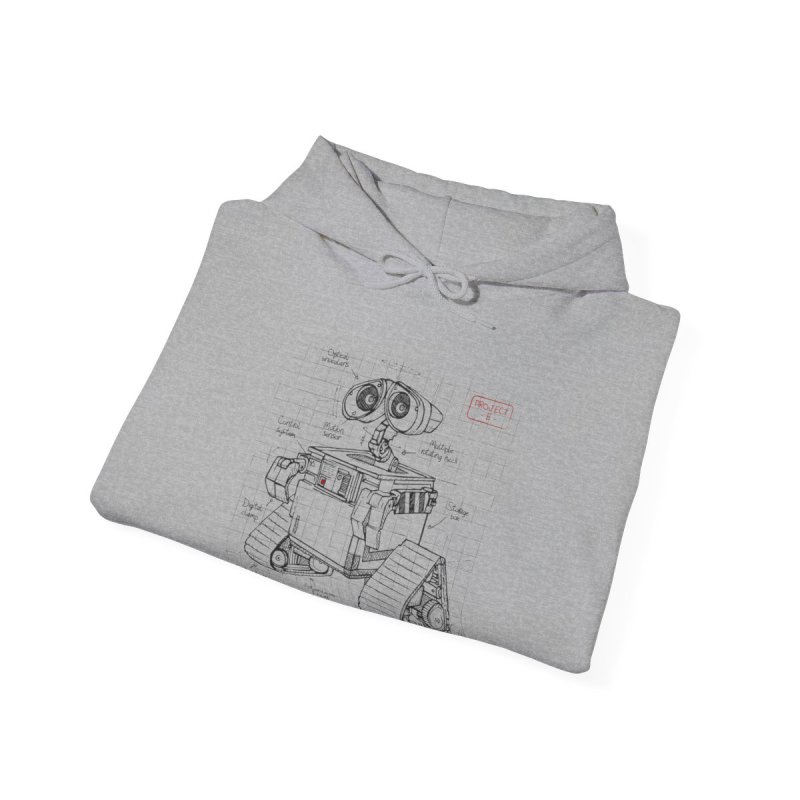 Wall-E Robot Blueprint Hoodie | Schematic Illustration Pullover