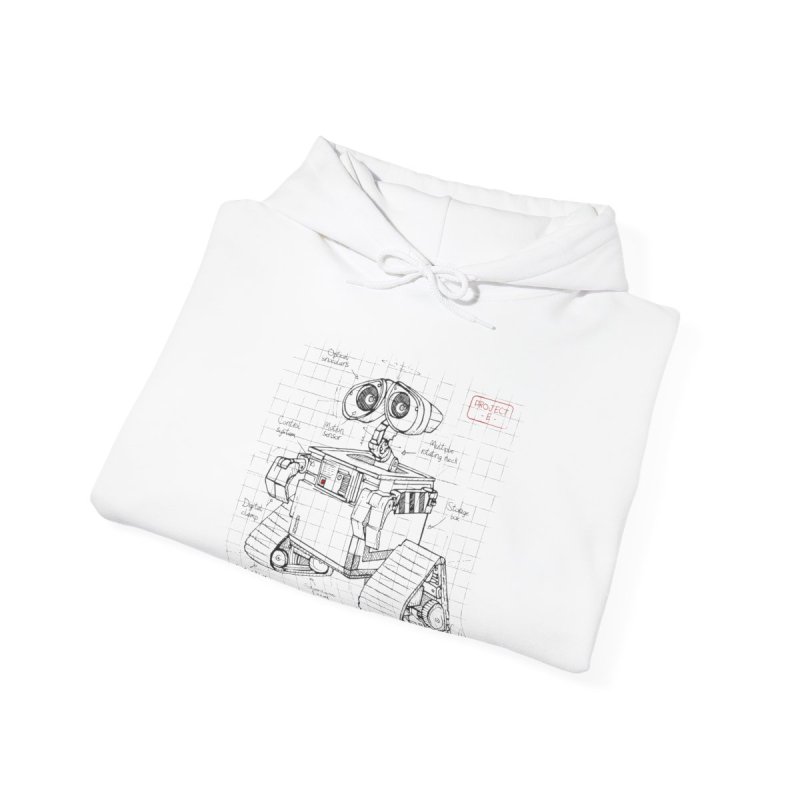Wall-E Robot Blueprint Hoodie | Schematic Illustration Pullover