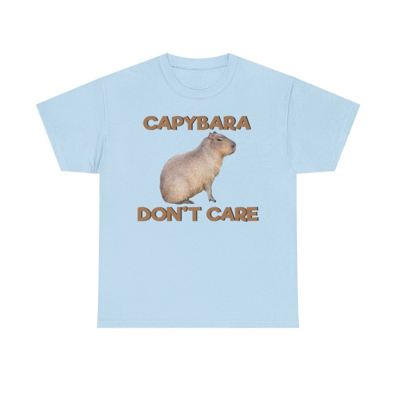 Capybara Don’t Care T-Shirt | Funny Stoic Capybara Graphic Tee | Sarcastic Chill Animal Meme Unisex Shirt