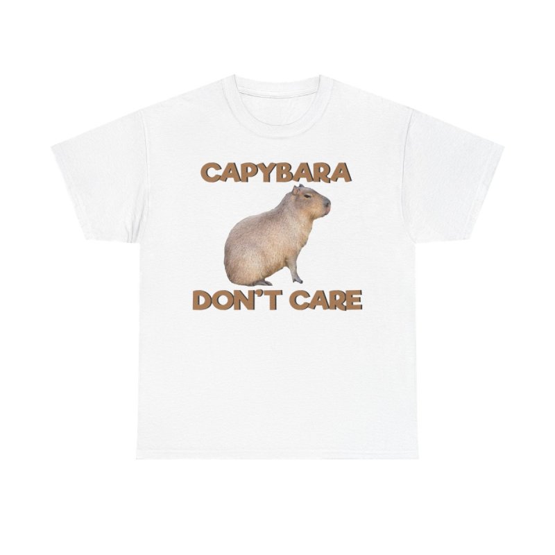 Capybara Don’t Care T-Shirt | Funny Stoic Capybara Graphic Tee | Sarcastic Chill Animal Meme Unisex Shirt