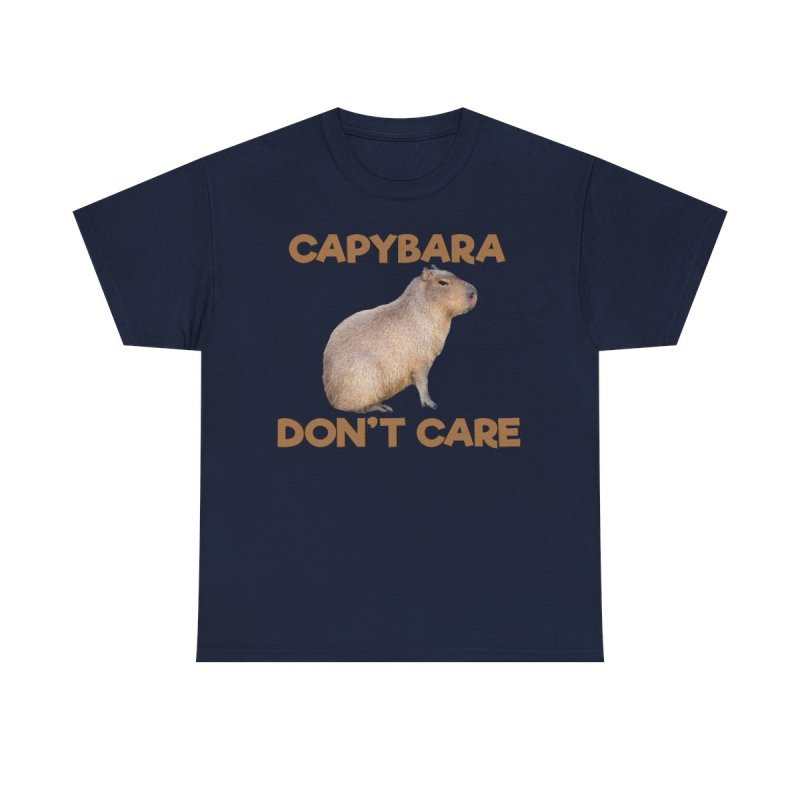 Capybara Don’t Care T-Shirt | Funny Stoic Capybara Graphic Tee | Sarcastic Chill Animal Meme Unisex Shirt