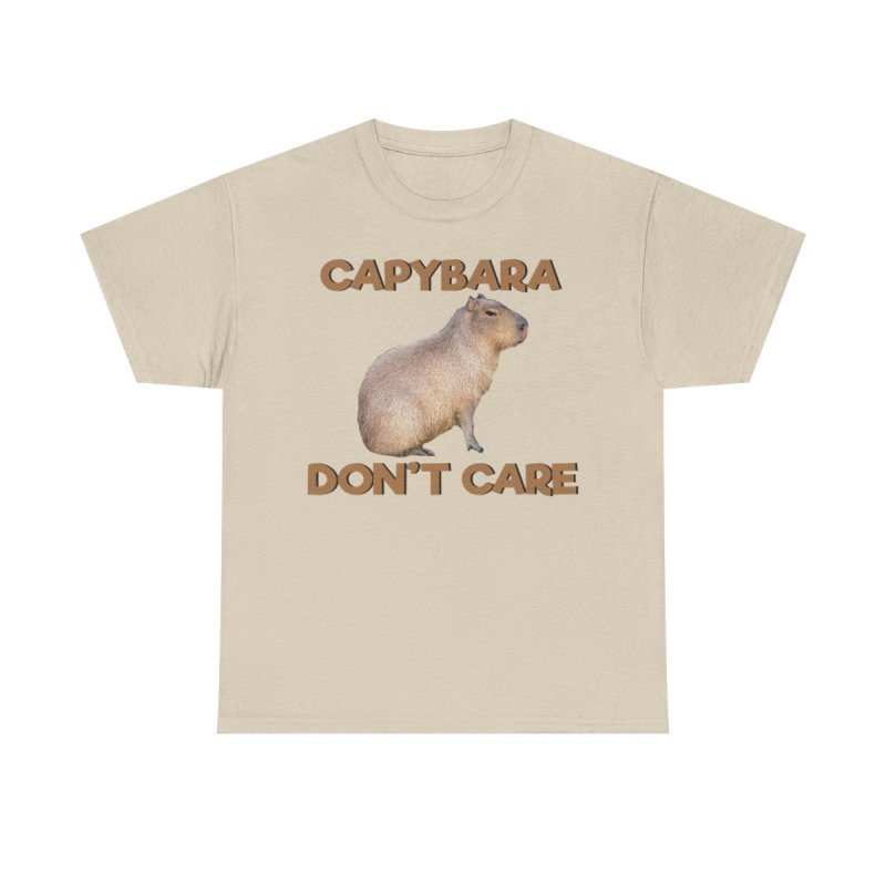 Capybara Don’t Care T-Shirt | Funny Stoic Capybara Graphic Tee | Sarcastic Chill Animal Meme Unisex Shirt
