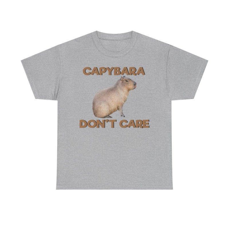 Capybara Don’t Care T-Shirt | Funny Stoic Capybara Graphic Tee | Sarcastic Chill Animal Meme Unisex Shirt