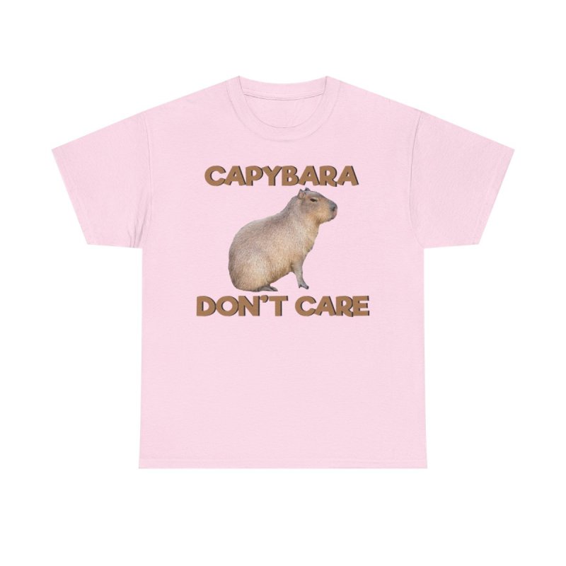 Capybara Don’t Care T-Shirt | Funny Stoic Capybara Graphic Tee | Sarcastic Chill Animal Meme Unisex Shirt