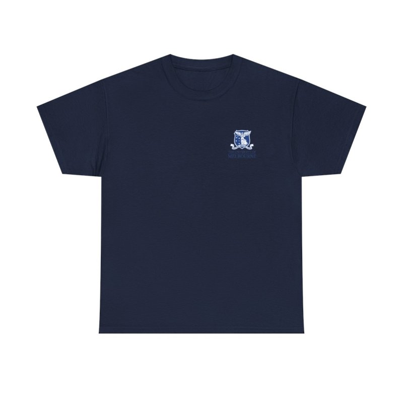 University of Melbourne | Minimalist Unimelb Crest Graphic Tee | Academic Alumni & Student Pocket Logo Shirt