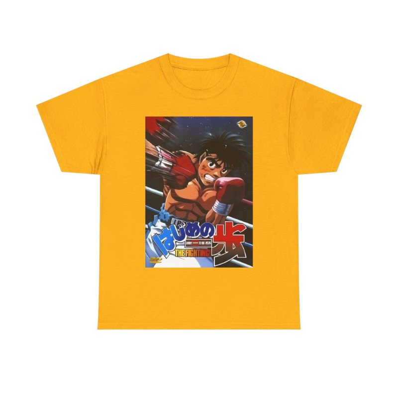 Hajime No Ippo Fighting Spirit T-Shirt | Makunouchi Ippo Boxing Anime Heavy Cotton Tee