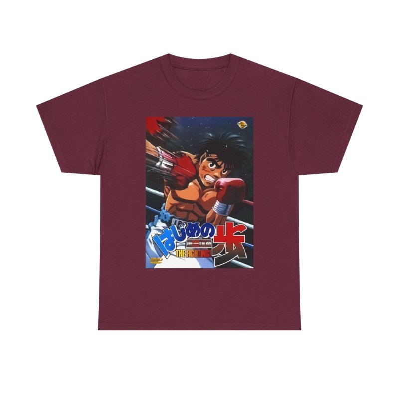Hajime No Ippo Fighting Spirit T-Shirt | Makunouchi Ippo Boxing Anime Heavy Cotton Tee