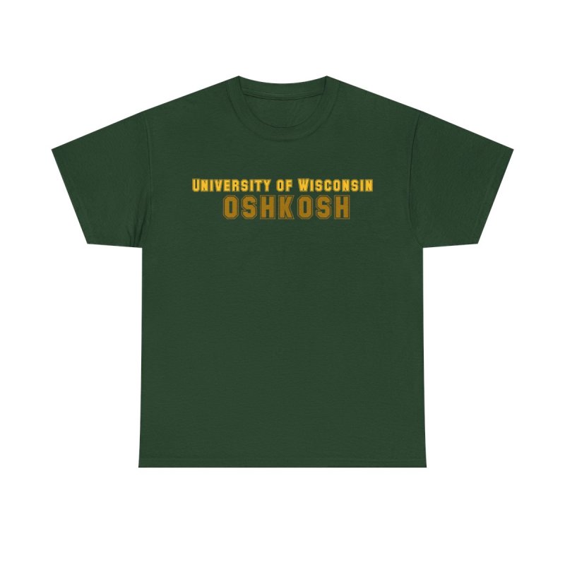 University of Wisconsin Oshkosh T-Shirt | UW Oshkosh Titans Collegiate Tee | UWO Varsity Gold Typography Unisex Shirt