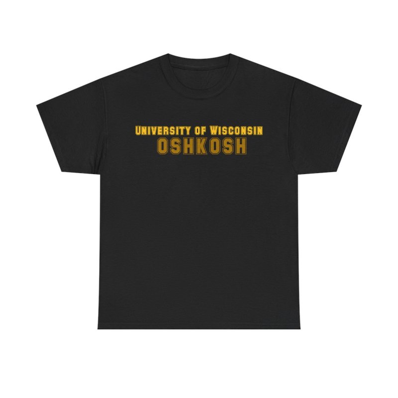 University of Wisconsin Oshkosh T-Shirt | UW Oshkosh Titans Collegiate Tee | UWO Varsity Gold Typography Unisex Shirt