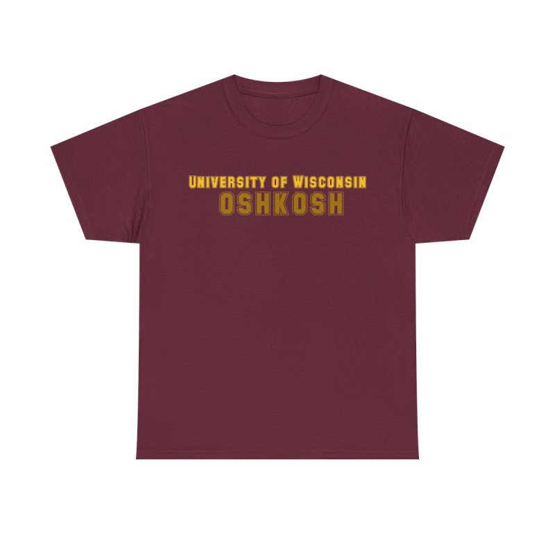 University of Wisconsin Oshkosh T-Shirt | UW Oshkosh Titans Collegiate Tee | UWO Varsity Gold Typography Unisex Shirt