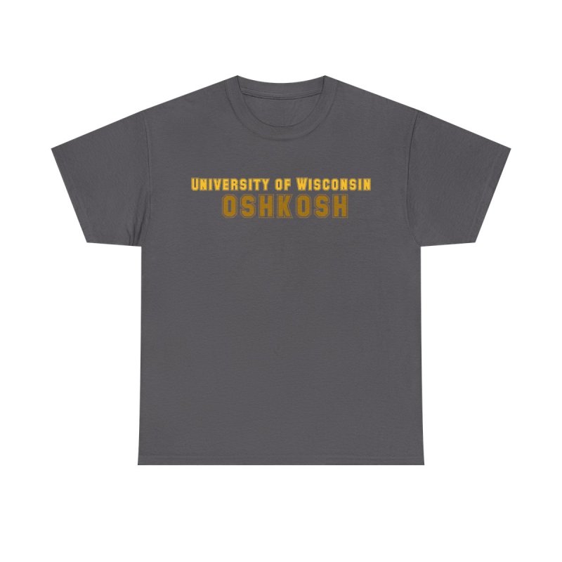 University of Wisconsin Oshkosh T-Shirt | UW Oshkosh Titans Collegiate Tee | UWO Varsity Gold Typography Unisex Shirt