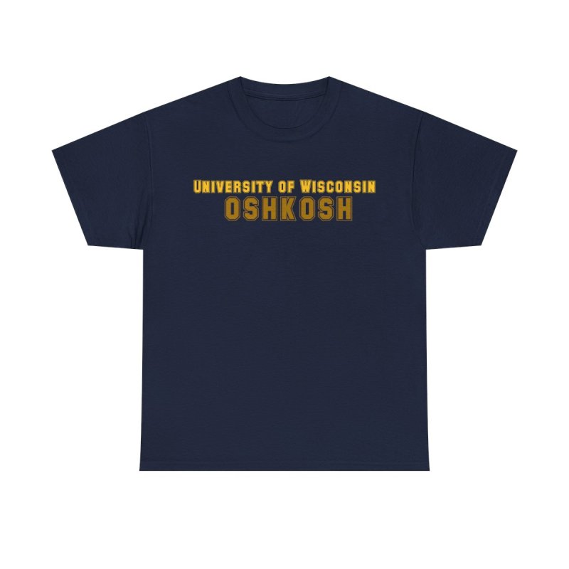 University of Wisconsin Oshkosh T-Shirt | UW Oshkosh Titans Collegiate Tee | UWO Varsity Gold Typography Unisex Shirt