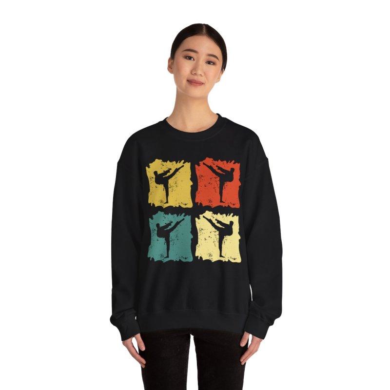 Ristorante da Valenti Team Sweatshirt | Taekwondo Fighter Silhouette Crewneck