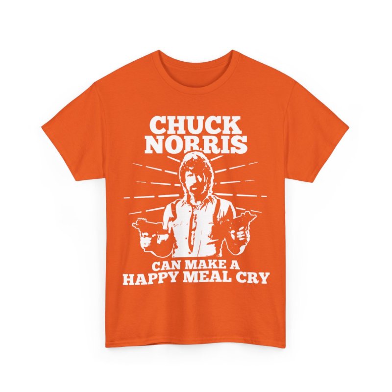 Chuck Norris "Can Make a Happy Meal Cry" T-Shirt | Funny Action Hero | Legendary Meme Humor Shirt