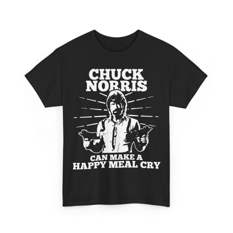 Chuck Norris "Can Make a Happy Meal Cry" T-Shirt | Funny Action Hero | Legendary Meme Humor Shirt