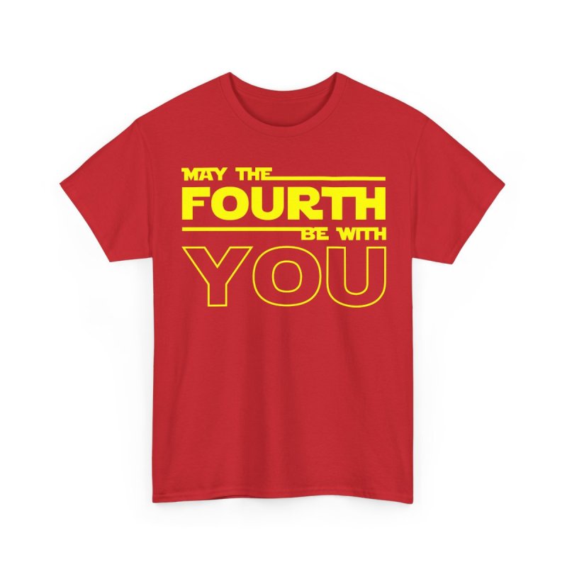 May The Fourth Be With You T-Shirt | Retro Sci-Fi Distressed Logo & Modern Block Typography Tee