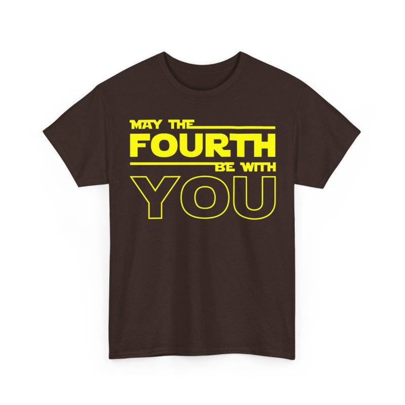 May The Fourth Be With You T-Shirt | Retro Sci-Fi Distressed Logo & Modern Block Typography Tee