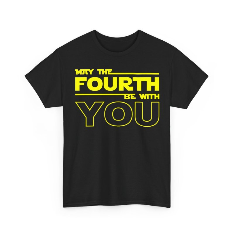 May The Fourth Be With You T-Shirt | Retro Sci-Fi Distressed Logo & Modern Block Typography Tee