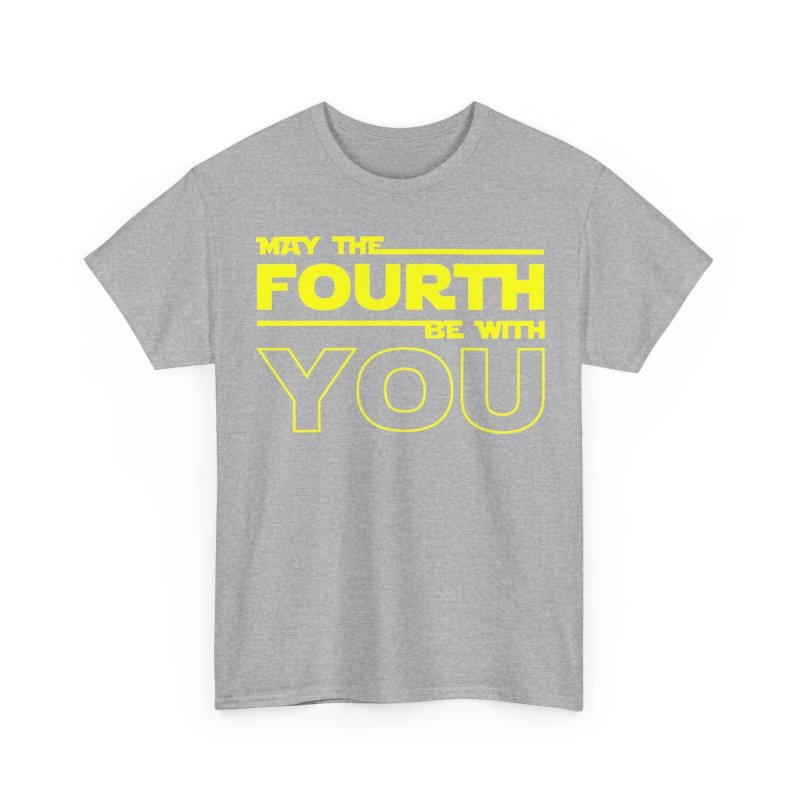 May The Fourth Be With You T-Shirt | Retro Sci-Fi Distressed Logo & Modern Block Typography Tee