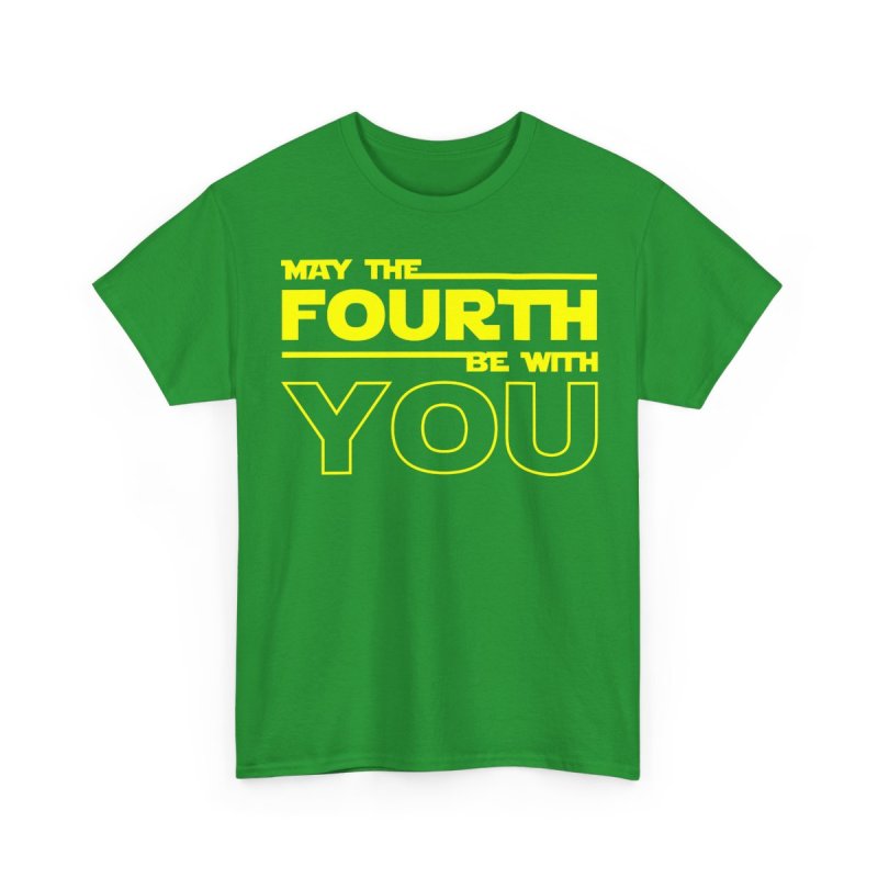 May The Fourth Be With You T-Shirt | Retro Sci-Fi Distressed Logo & Modern Block Typography Tee