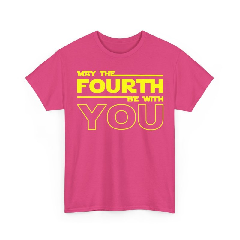 May The Fourth Be With You T-Shirt | Retro Sci-Fi Distressed Logo & Modern Block Typography Tee