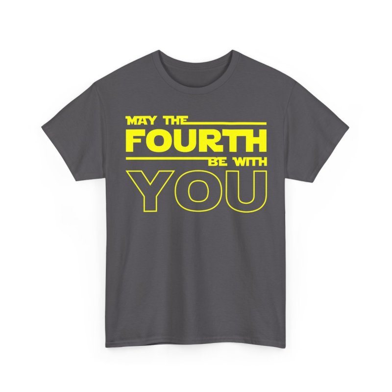 May The Fourth Be With You T-Shirt | Retro Sci-Fi Distressed Logo & Modern Block Typography Tee