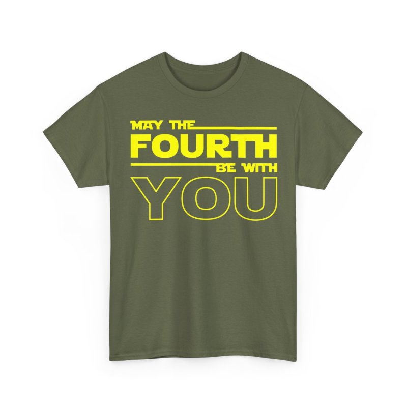 May The Fourth Be With You T-Shirt | Retro Sci-Fi Distressed Logo & Modern Block Typography Tee