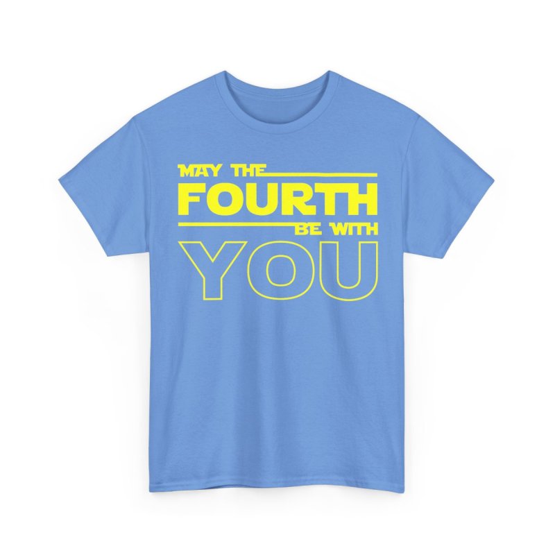 May The Fourth Be With You T-Shirt | Retro Sci-Fi Distressed Logo & Modern Block Typography Tee