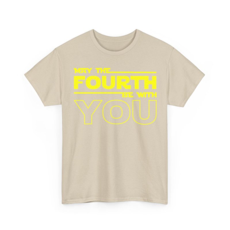 May The Fourth Be With You T-Shirt | Retro Sci-Fi Distressed Logo & Modern Block Typography Tee