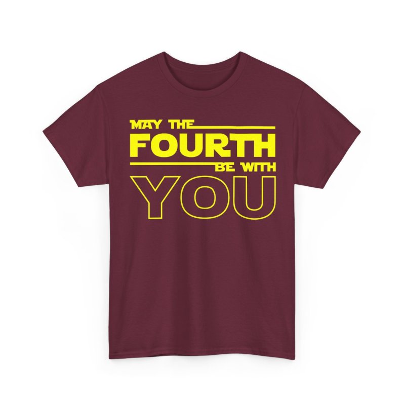 May The Fourth Be With You T-Shirt | Retro Sci-Fi Distressed Logo & Modern Block Typography Tee